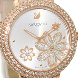 Buy Shop Swarovski Crystal Frost White Dial Pink Leather Strap Watch for Women - 5519223 USA Online