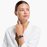 Buy Shop Swarovski Crystalline Aura Blue Dial Blue Leather Strap Watch for Women - 5519447 USA Online