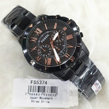 Buy Shop Fossil Grant Sport Chronograph Black Dial Black Steel Strap Watch for Men - FS5374 USA Online