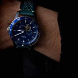 Buy Shop Fossil Crewmaster Sports Automatic Blue Dial Blue Leather Strap Watch for Men - ME3149 USA Online