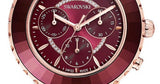 Buy Shop Swarovski Octea Lux Chrono Red Dial Red Leather Strap Watch for Women - 5547642 USA Online