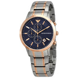 Buy Shop Emporio Armani Renato Chronograph Blue Dial Two Tone Steel Strap Watch For Men - AR80025 USA Online