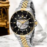 Buy Shop Maserati SFIDA Automatic Skeleton Black Dial Two Tone Steel Strap Watch For Men - R8823140010 USA Online