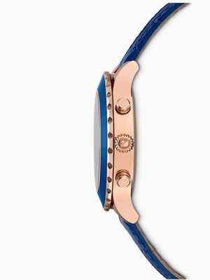 Buy Shop Swarovski Octea Lux Chrono Blue Dial Blue Leather Strap Watch for Women - 5563480 USA Online