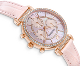 Buy Shop Swarovski Passage Chrono Pink Dial Pink Leather Strap Watch for Women - 5580352 USA Online