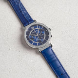 Swarovski Passage Chrono Crystal Blue Dial Blue Leather Strap Watch for Women - 5580342