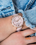 Buy Shop Swarovski Passage Chrono Pink Dial Pink Leather Strap Watch for Women - 5580352 USA Online