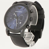 Buy Shop Emporio Armani Luigi Analog Blue Dial Black Leather Strap Watch For Men - AR11351 USA Online