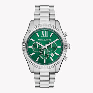 Buy Shop Michael Kors Lexington Chronograph Green Dial Silver Steel Strap Watch for Women - MK9152 USA Online