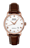 Mido Baroncelli III Automatic Silver Dial Brown Leather Strap Watch For Men - M8600.2.21.8