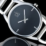 Buy Shop Calvin Klein Stately Black Dial Silver Steel Strap Watch for Women - K3G2312S USA Online