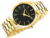 Buy Shop Michael Kors Slim Runway Quartz Black Dial Gold Steel Strap Watch For Men - MK8621 USA Online