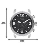 Buy Shop Fossil Nate Chronograph Black Dial Silver Steel Strap Watch for Men - JR1353 USA Online