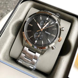 Buy Shop Fossil Townsman Chronograph Grey Dial Silver Steel Strap Watch for Men - FS5407 USA Online