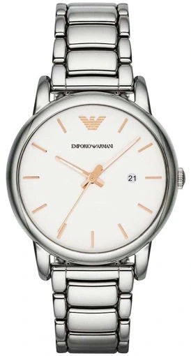 Buy Shop Emporio Armani Quartz White Dial Silver Steel Strap Watch For Men - AR90000 USA Online