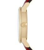 Buy Shop Burberry The City Gold Dial Red Leather Strap Watch for Women - BU9140 USA Online