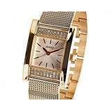 Buy Shop Guess Nouveau Diamonds Gold Dial Gold Mesh Bracelet Watch for Women - W0127L2 USA Online