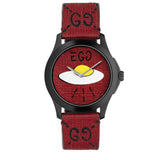 Gucci G Timeless Ghost Red Dial Red Leather Strap Watch For Men - YA1264023