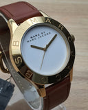 Buy Shop Marc Jacobs Blade White Dial Brown Leather Strap Watch for Women - MBM1218 USA Online
