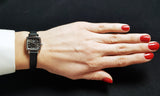 Buy Shop Tissot Lovely Square Quartz Diamonds Black Dial Black Leather Strap Watch For Women - T058.109.16.056.00 USA Online