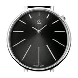 Buy Shop Calvin Klein Equal Black Dial Black Leather Strap Watch for Women - K3E231C1 USA Online