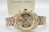 Buy Shop Michael Kors Mini Bradshaw Crystals Gold Dial Gold Steel Strap Watch For Women - MK6494 USA Online