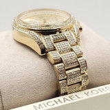 Buy Shop Michael Kors Mini Bradshaw Crystals Gold Dial Gold Steel Strap Watch For Women - MK6494 USA Online
