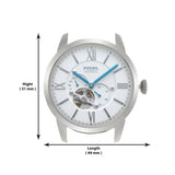 Buy Shop Fossil Townsman Automatic Chronograph White Dial Blue Leather Strap Watch for Men - ME3167 USA Online