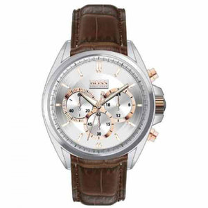 Buy Shop Hugo Boss Driver Chronograph Silver Dial Brown Leather Strap Watch For Men - 1512881 USA Online
