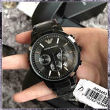 Buy Shop Emporio Armani Classic Chronograph Grey Dial Grey Steel Strap Watch For Men - AR2454 USA Online