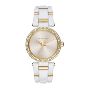 Buy Shop Michael Kors Delray Rose Gold Dial White Steel Strap Watch for Women - MK4315 USA Online