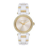 Buy Shop Michael Kors Delray Rose Gold Dial White Steel Strap Watch for Women - MK4315 USA Online
