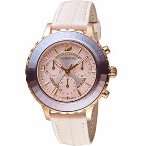 Buy Shop Swarovski Octea Lux Chrono Pink Dial Pink Leather Strap Watch for Women - 5452501 USA Online