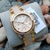 Buy Shop Michael Kors Blair Chronograph Rose Gold Dial Two Tone Steel Strap Watch for Women - MK5943 USA Online