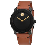 Buy Shop Movado Bold Black Dial Brown Leather Strap Watch For Men - 3600305 USA Online