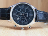 Buy Shop Hugo Boss Ambassador Chronograph Quartz Black Dial Black Leather Strap Watch For Men - HB1513194 USA Online