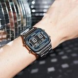 Buy Shop Fossil Retro Digital Black Dial Black Steel Strap Watch for Men - FS5846 USA Online