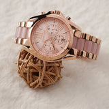 Buy Shop Michael Kors Bradshaw Chronograph Pink Dial Two Tone Steel Strap Watch For Women - MK6830 USA Online