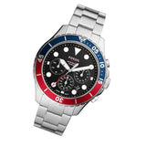 Buy Shop Fossil FB-03 Chronograph Black Dial Silver Steel Strap Watch for Men - FS5767 USA Online