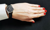 Buy Shop Tissot Le Locle Automatic Lady Black Dial Black Leather Strap Watch for Women - T41.1.123.57 USA Online