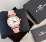 Coach Madison White Dial Pink Leather Strap Watch for Women - 14503395