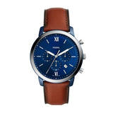 Buy Shop Fossil Neutra Chronograph Blue Dial Brown Leather Strap Watch for Men - FS5791 USA Online