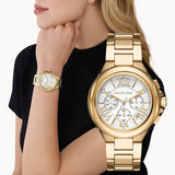 Buy Shop Michael Kors Camille Chronograph White Dial Gold Steel Strap Watch For Women - MK7270 USA Online