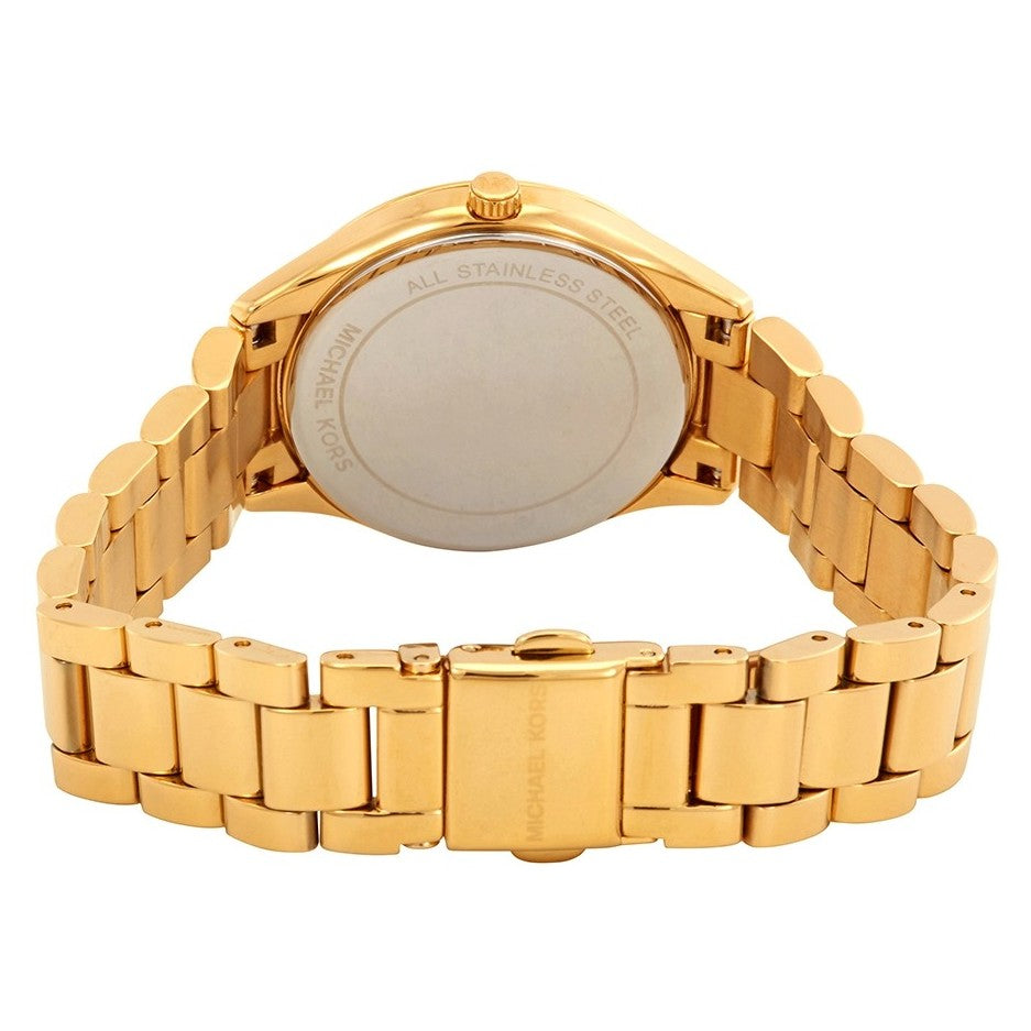 Buy Shop Michael Kors Lauryn Mother of Pearl White Dial Gold Steel Strap Watch for Women - MK3899 USA Online
