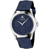 Buy Shop Gucci G Timeless Quartz Blue Dial Blue Leather Strap Watch For Men - YA1264032 USA Online