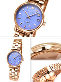 Buy Shop Marc Jacobs Mini Baker Blue Dial Rose Gold Steel Strap Watch for Women - MBM3285 USA Online