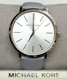 Buy Shop Michael Kors Jaryn Quartz Silver Dial Grey Leather Strap Watch For Women - MK2470 USA Online