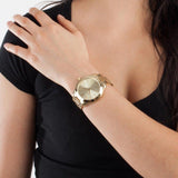 Buy Shop Michael Kors Slim Runway Gold Dial Gold Stainless Steel Strap Watch for Women - MK3179 USA Online