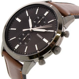 Buy Shop Fossil Townsman Chronograph Gray Dial Brown Leather Strap Watch for Men - FS5522 USA Online