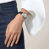 Buy Shop Cartier Ballon Bleu De Cartier Silver Dial Black Leather Strap Watch for Women - WSBB0030 USA Online